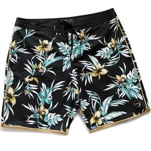 O’Neill Hyperfreak Papa Seans Boardshorts Black Floral Swim Trunks Men’s Sz 36